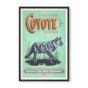 Coyote poster by Jonathan Rice black frame