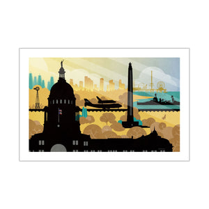 Lone Star Legacy Texas Landmarks poster unframed print view