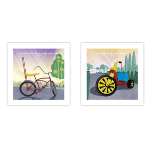 Unframed Big Wheel and Banana Seat Bike vintage poster gallery set