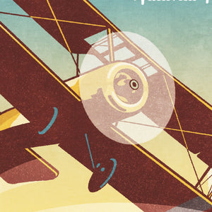 Sopwith Pup vintage airplane poster detail close-up