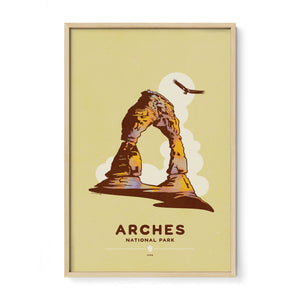 Arches National Park national park print oak frame display