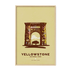 Yellowstone National Park national park print oak frame display
