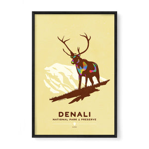 Black framed Denali National Park poster