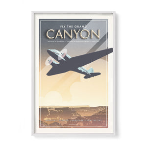 Douglas DC-3 aviation print white frame display