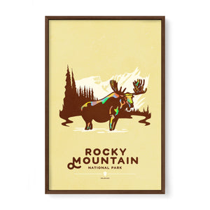 Rocky Mountain National Park park wall art walnut frame