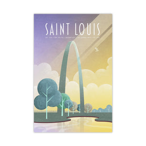 Unframed Saint Louis Gateway Arch vintage-inspired travel art print