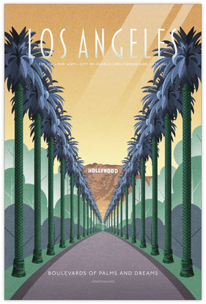 Los Angeles — Boulevards of Dreams - Fine Art Travel Poster