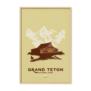 Grand Teton National Park national park print oak frame display