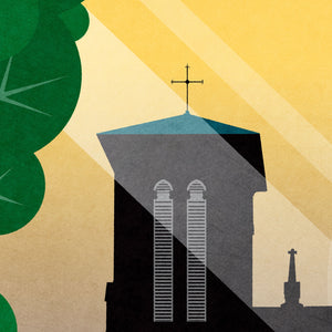 San Antonio, Texas — San Fernando Cathedral poster detail close-up