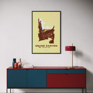Framed Grand Canyon National Park print in modern interior