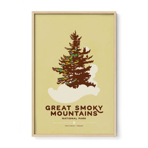 Great Smoky Mountains National Park national park print oak frame display