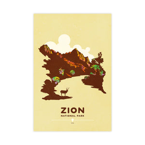 Zion National Park national park poster unframed print