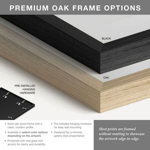 Bison poster premium Oak Frame Color Options and Details
