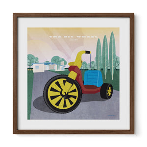 Walnut framed Big Wheel art print