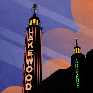 Close-up detail of the Dallas Lakewood Theater poster artwork