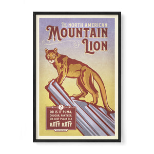 Mountain Lion poster by Jonathan Rice black frame