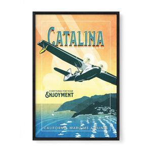 Catalina airplane wall art black frame