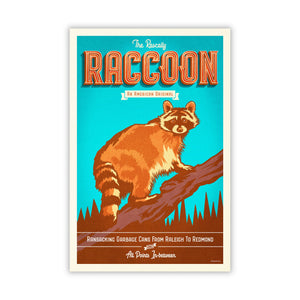 Unframed raccoon wildlife art print