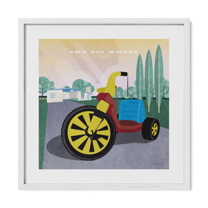 White framed Big Wheel art print