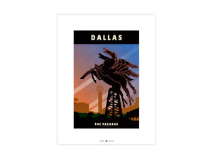 Dallas, Texas — Pegasus Neon Sign poster unframed print view