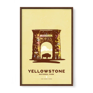 Yellowstone National Park park wall art walnut frame