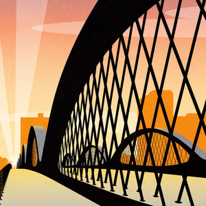 Fort Worth, Texas — 7th Street Bridge poster detail close-up