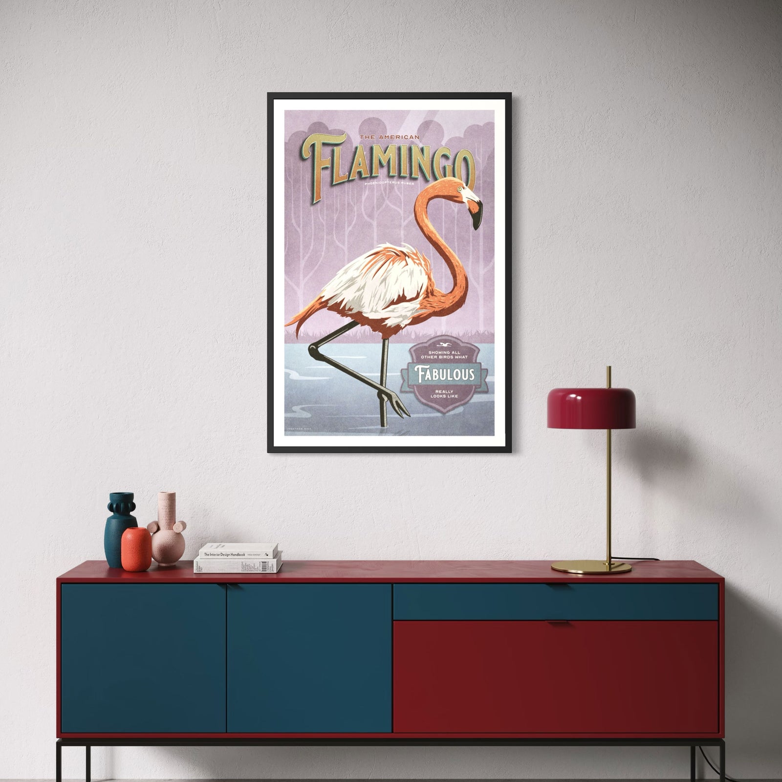 American Flamingo vintage wildlife poster from the Creatures of Character series
