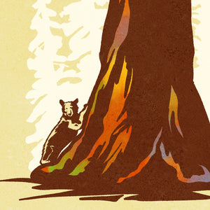 Sequoia National Park vintage park poster detail close-up