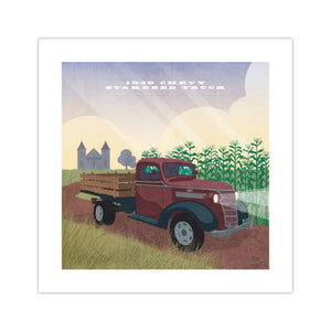 Unframed 1938 Chevy Stakebed Truck vintage farm truck fine art print