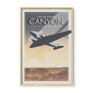 Douglas DC-3 aviation print oak frame display
