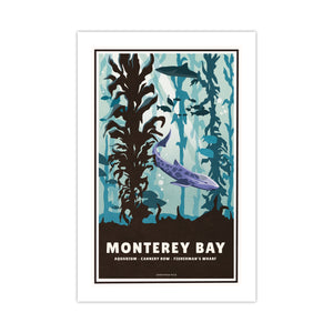 Unframed Monterey Bay California coastal travel art print