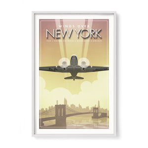 Douglas DC-3 airplane wall art white frame