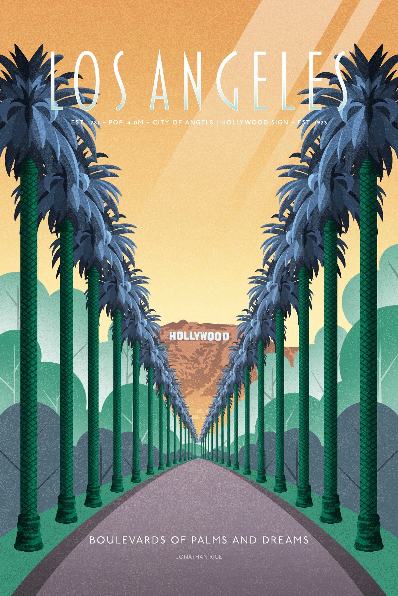 Los Angeles — Boulevards of Dreams - Fine Art Travel Poster