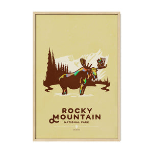 Rocky Mountain National Park national park print oak frame display