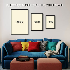 Guadalupe Mountains National Park poster available frame sizes mockup over sofa