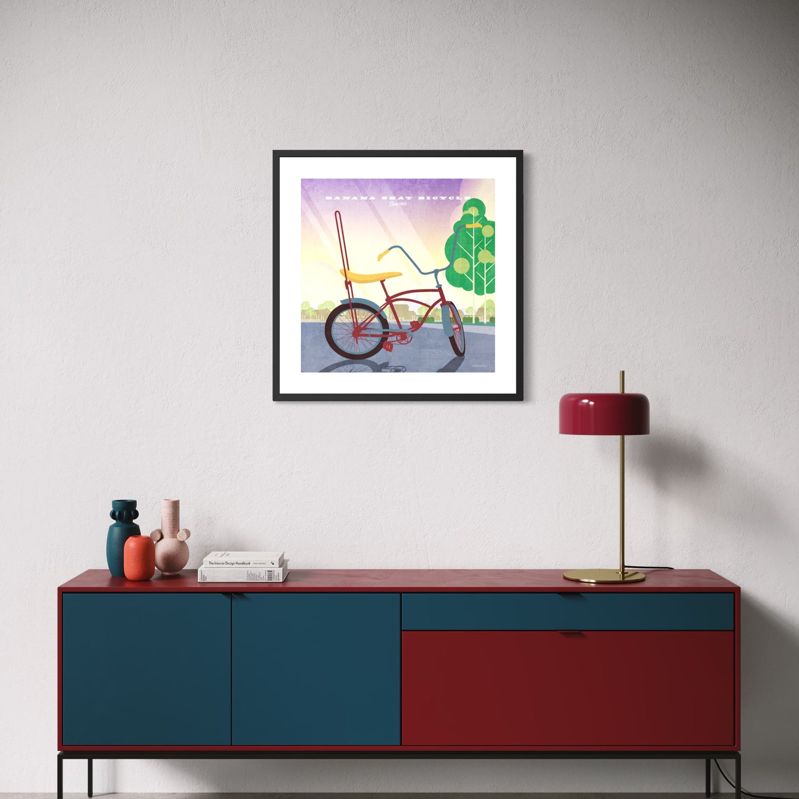Banana Seat Bicycle vintage poster featuring a classic retro bicycle with high-rise handlebars