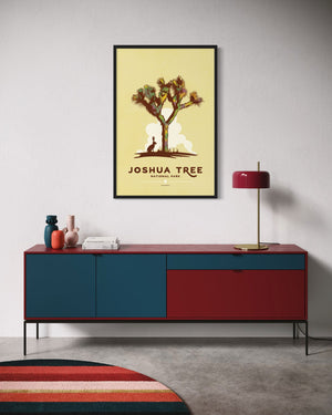 Joshua Tree National Park wall art black frame living room mockup