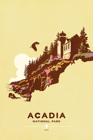Acadia National Park Giclée Art Print - National Park Poster - Home Decor