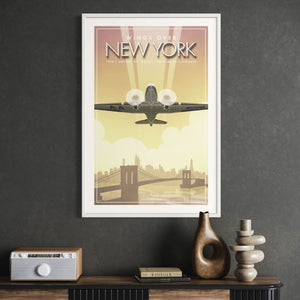Douglas DC-3 aviation art white frame office mockup