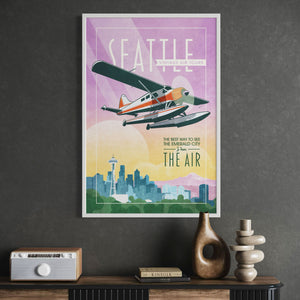 Beaver Floatplane aviation art white frame office mockup