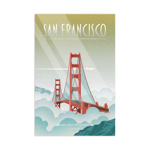 San Francisco Golden Gate Bridge travel poster unframed
