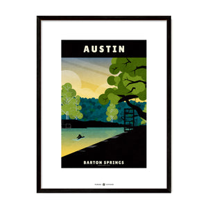 Austin, Texas — Barton Springs poster black frame
