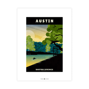 Austin, Texas — Barton Springs poster unframed print view