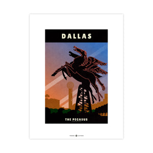 Dallas, Texas — Pegasus Neon Sign poster unframed print view