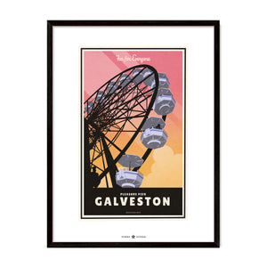 Galveston, Texas — Pleasure Pier poster black frame