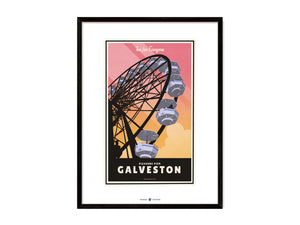 Galveston, Texas — Pleasure Pier poster black frame