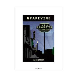 Grapevine, Texas Vintage Neon Sign poster unframed print view