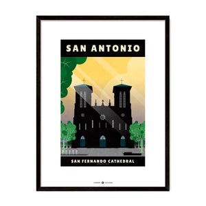 San Antonio, Texas — San Fernando Cathedral poster black frame