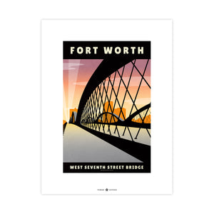 Fort Worth, Texas — 7th Street Bridge poster unframed print view