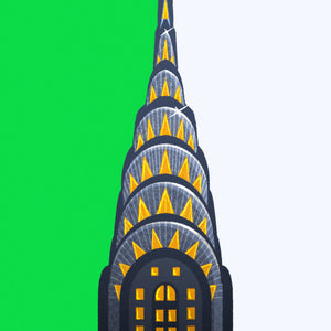 New York City Travel Poster. A little bit of the iconic Chrysler building mixed with a little bit of the Wicked Witch create a wickedly entertaining poster for the city that never sleeps. Bright and bold colors combined with a striking design create a stunning poster, which is sure to make a great addition to any room, with a headline that says “NYC: Wickedly Entertaining”. 